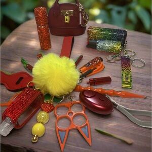 Colorful Accessory Set with Yellow Pom Pom